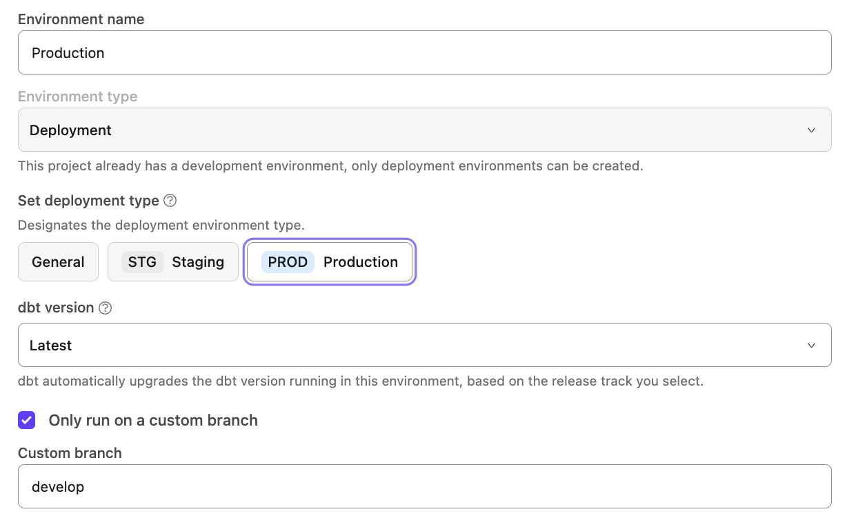 A demonstration of configuring a custom branch for an environment A demonstration of configuring a custom branch for an environment